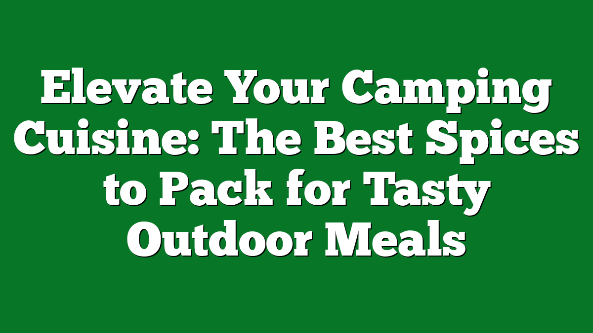 Elevate Your Camping Cuisine: The Best Spices to Pack for Tasty Outdoor Meals