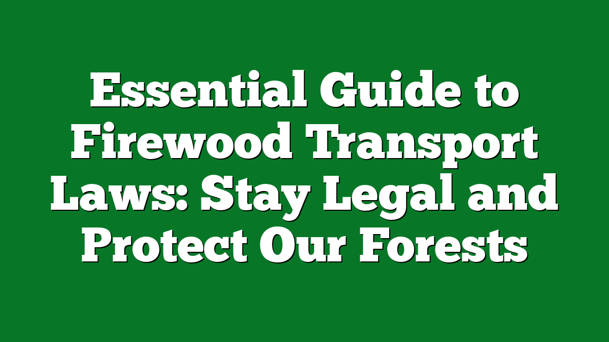 Essential Guide to Firewood Transport Laws: Stay Legal and Protect Our Forests
