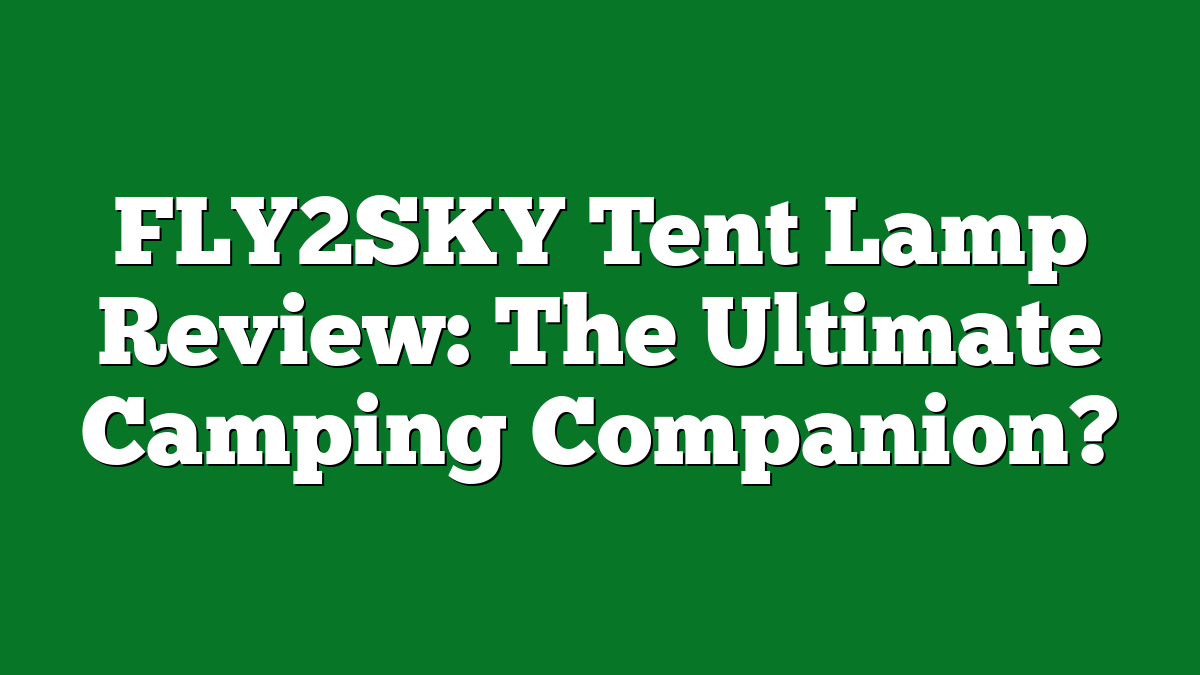 FLY2SKY Tent Lamp Review: The Ultimate Camping Companion?